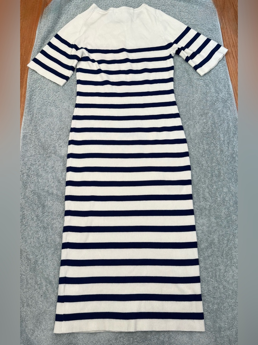 J. Crew Navy and White Striped Knit Maxi Dress Size M - Picture 4 of 4